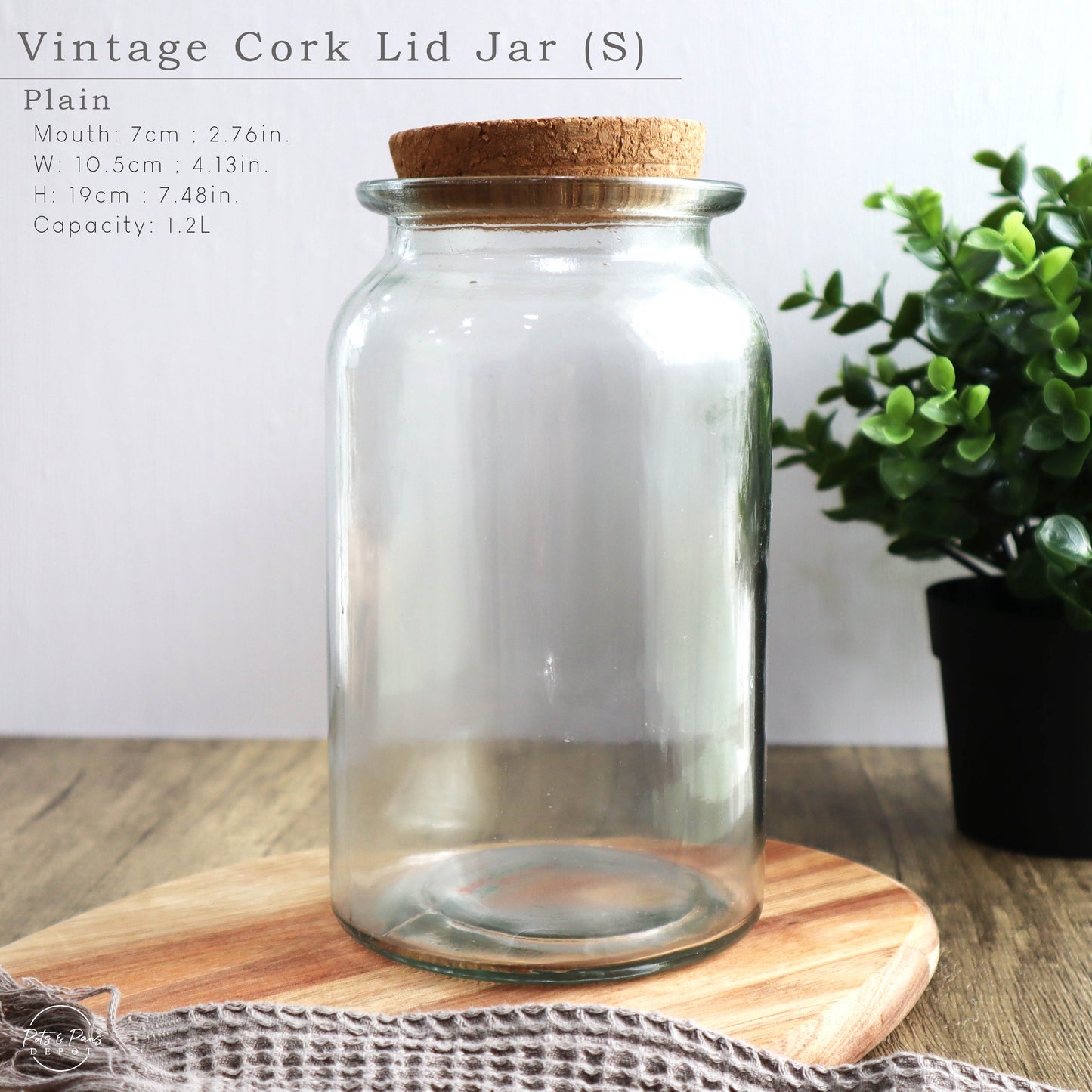 Vintage Style Cork Jar (S-M)