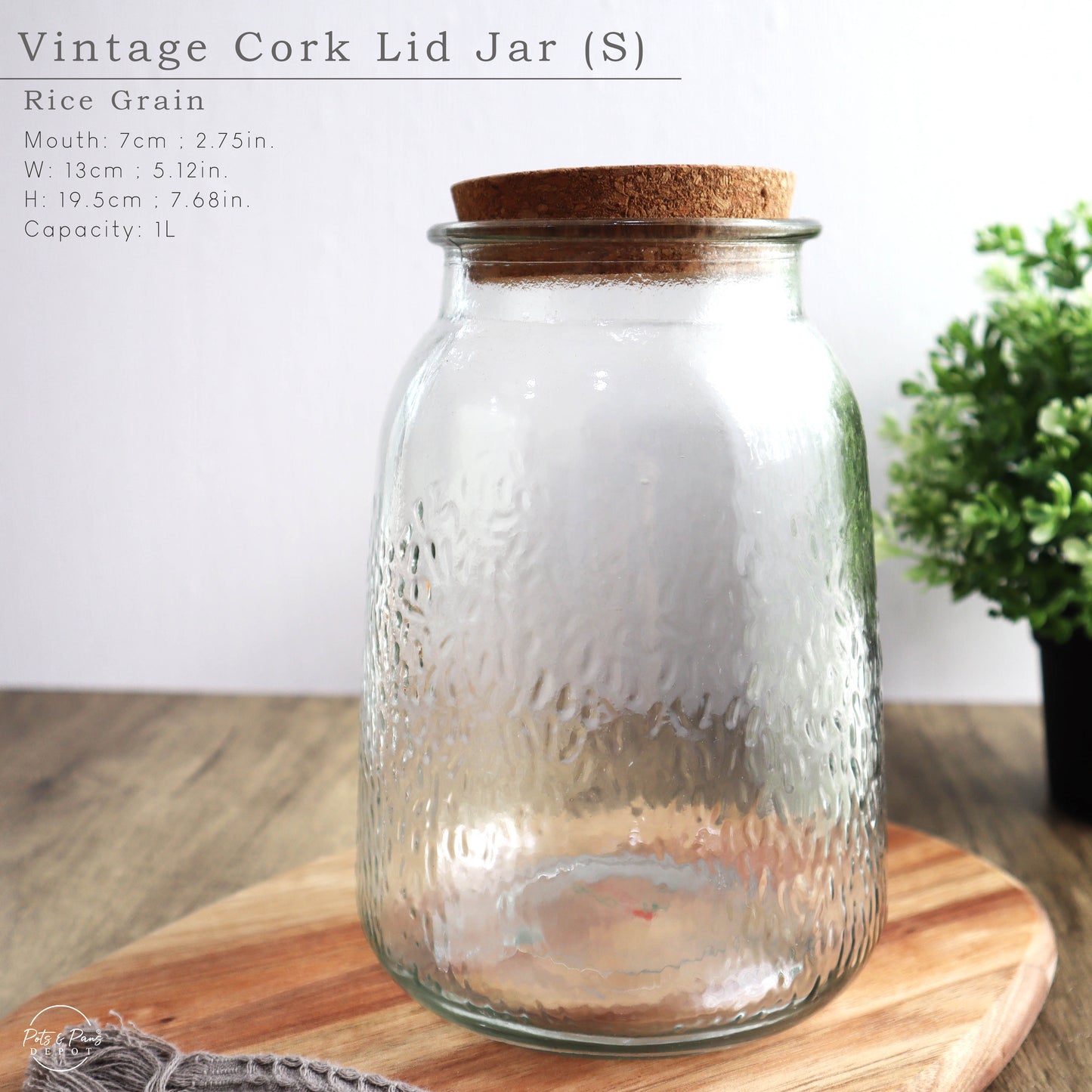 Vintage Style Cork Jar (S-M)