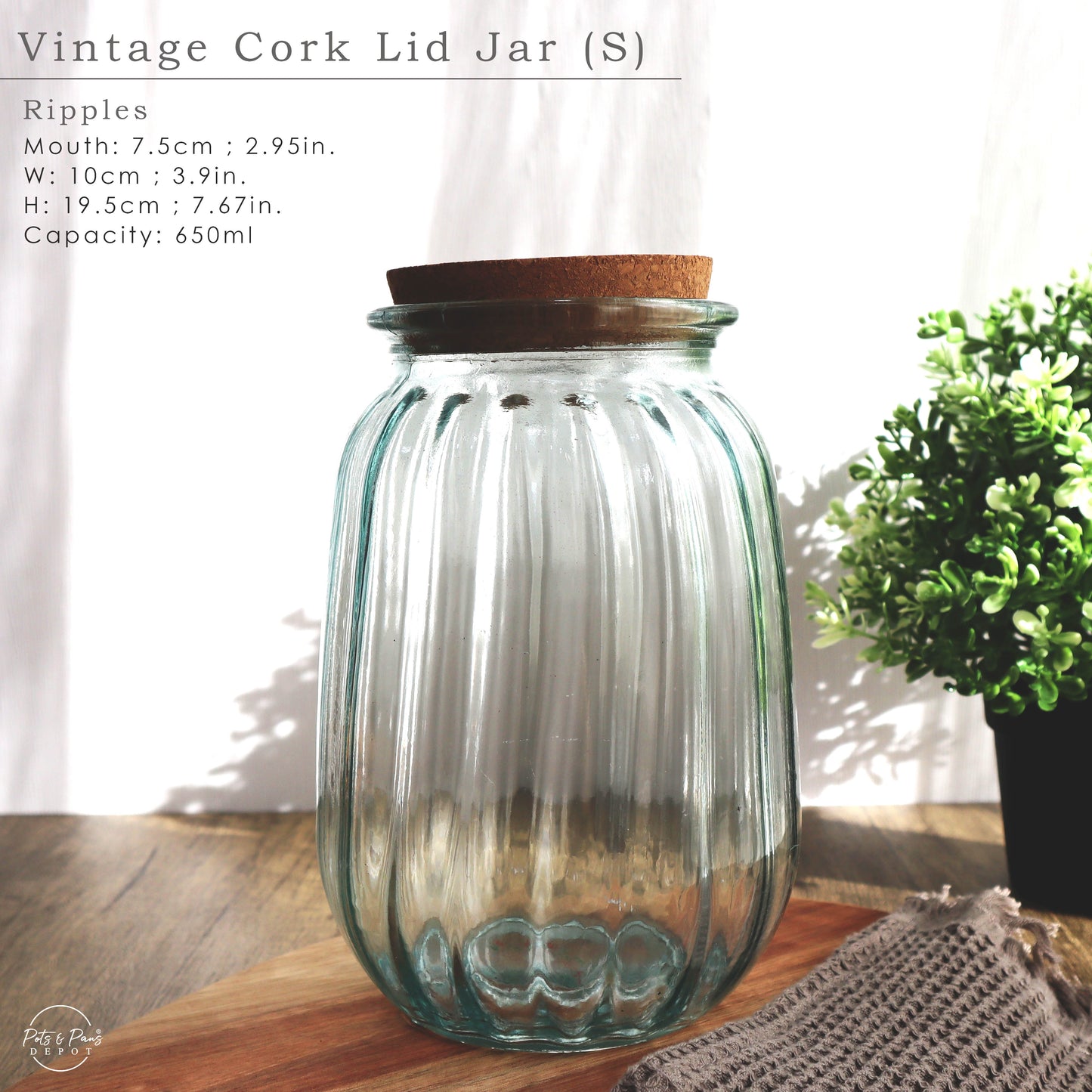 Vintage Style Cork Jar (S-M)