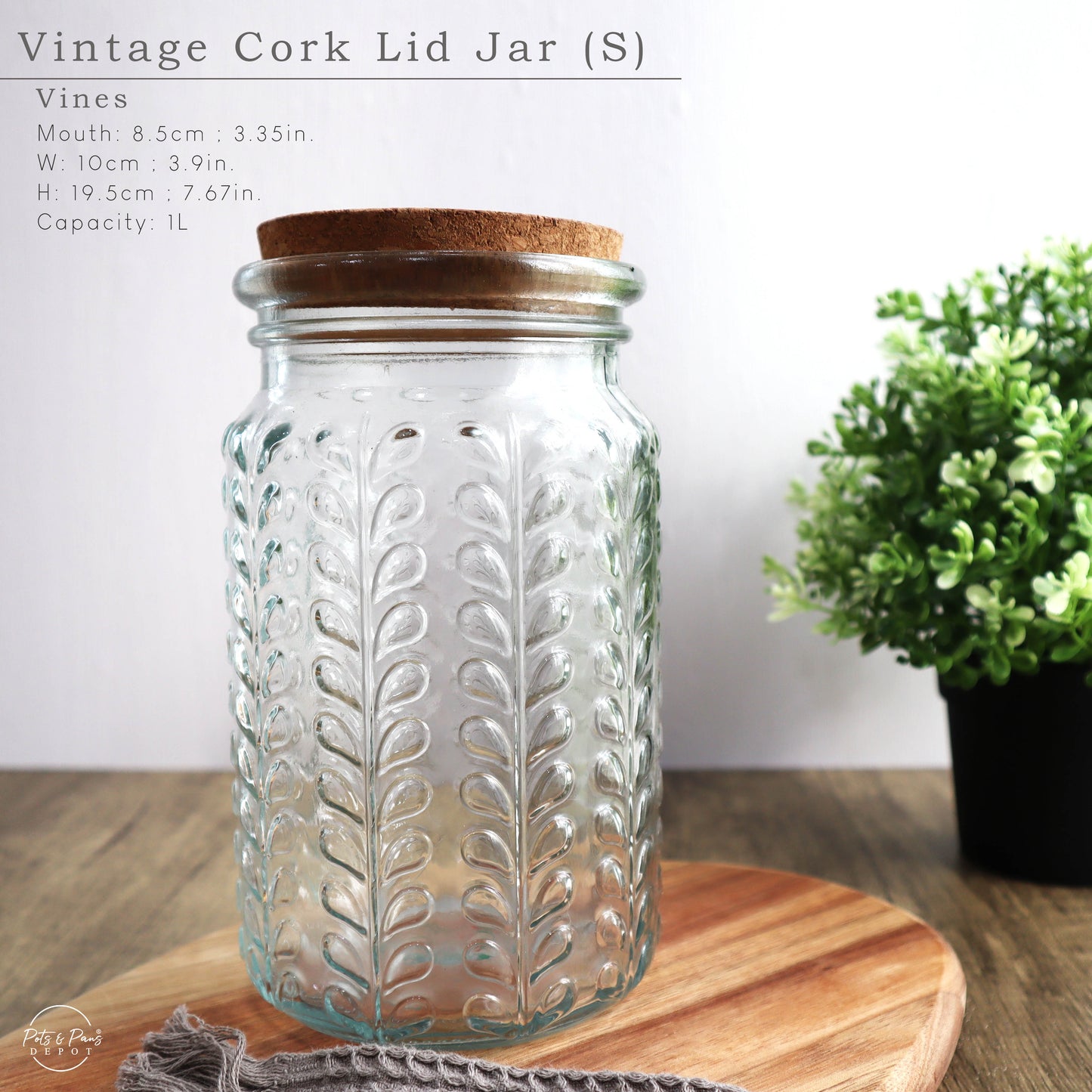 Vintage Style Cork Jar (S-M)