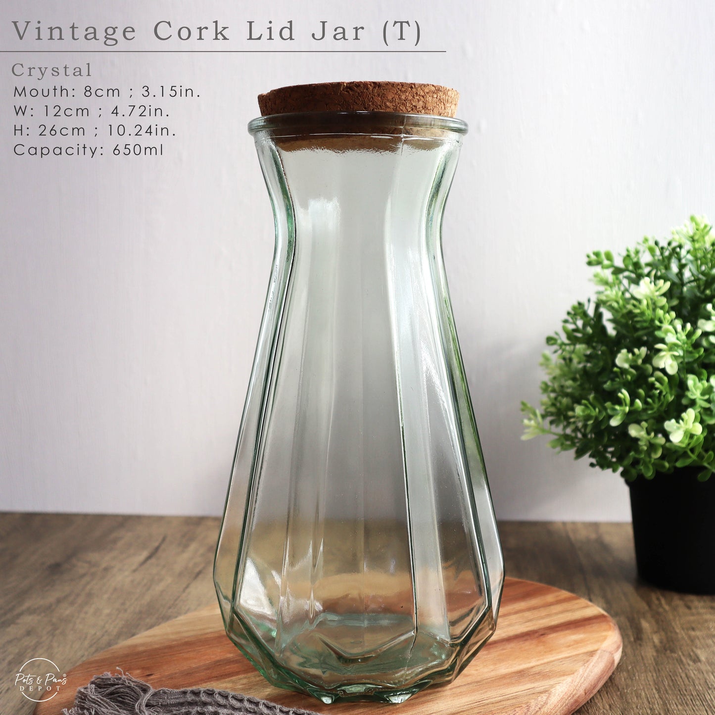 Vintage Style Cork Jar (L)