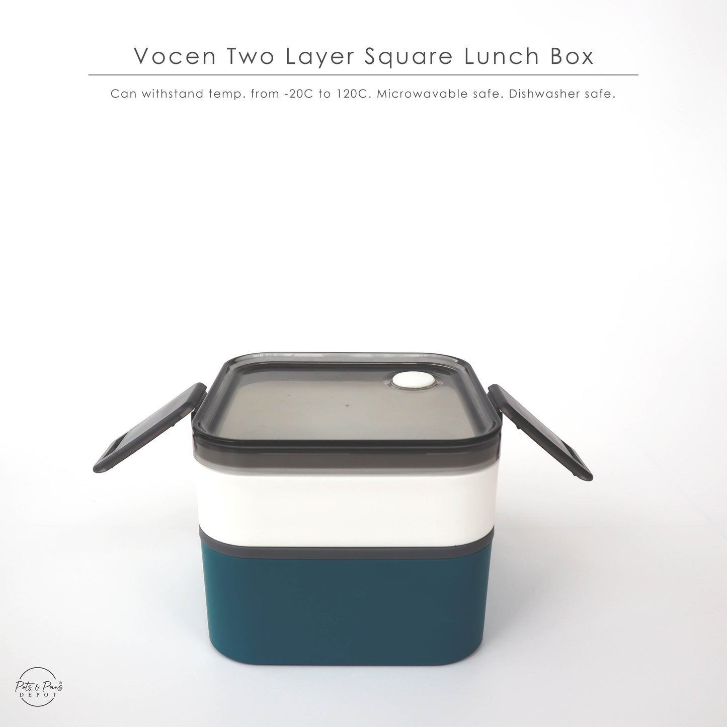 Vocen Two-Layer Square Bento Lunch Box