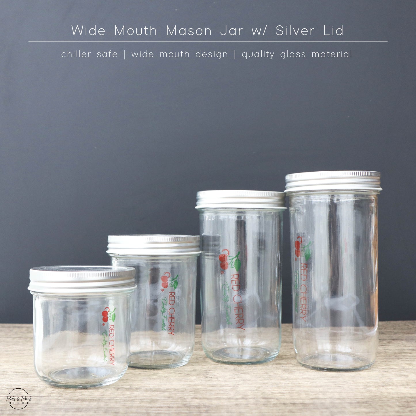 Wide Mouth Mason Glass Jar