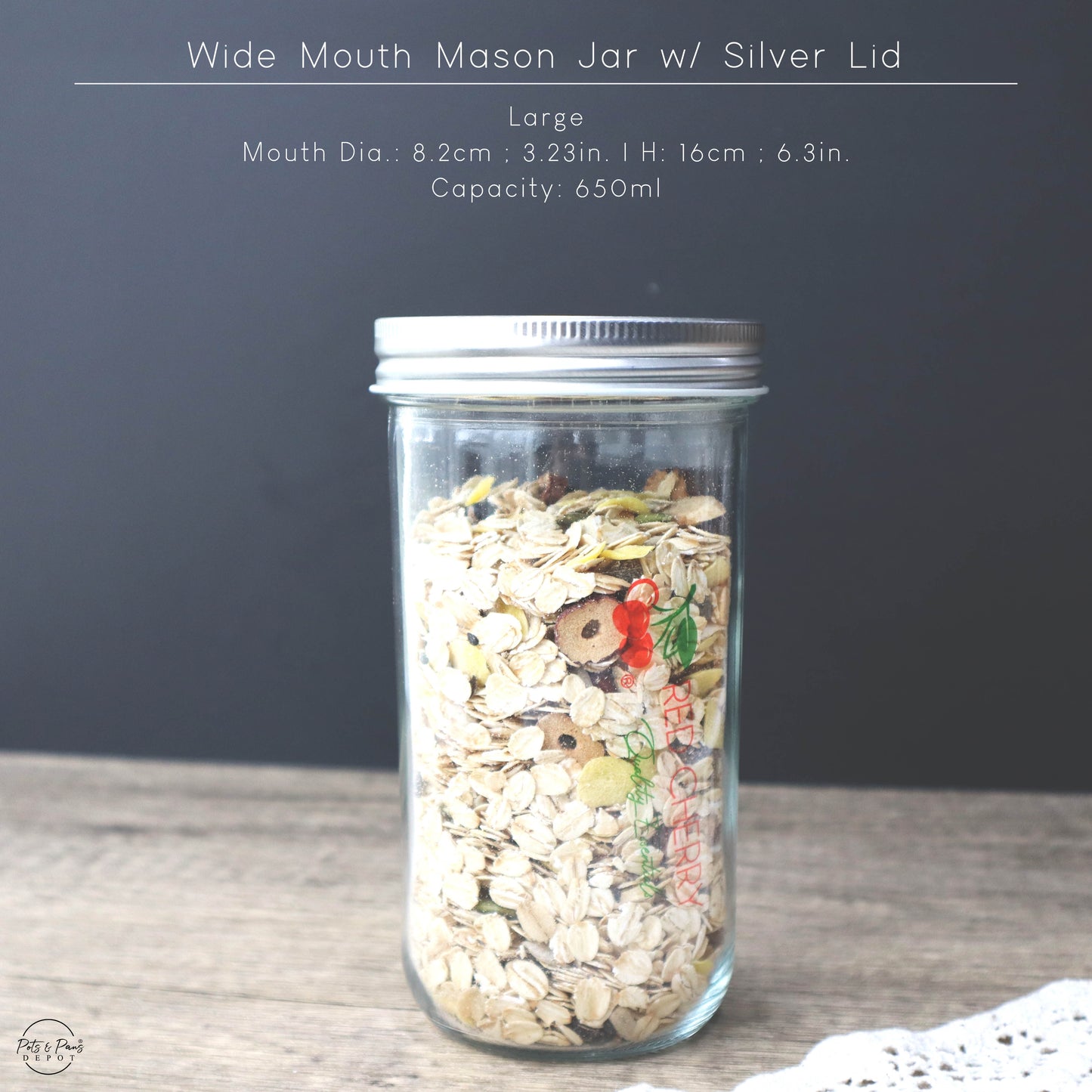 Wide Mouth Mason Glass Jar