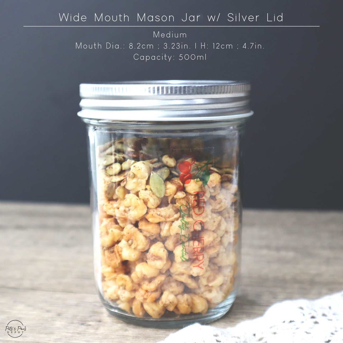 Wide Mouth Mason Glass Jar