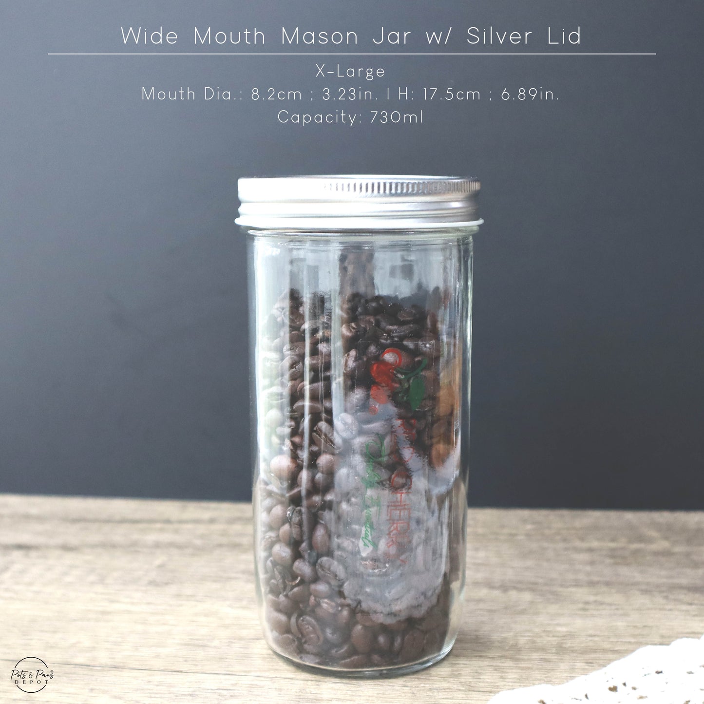 Wide Mouth Mason Glass Jar