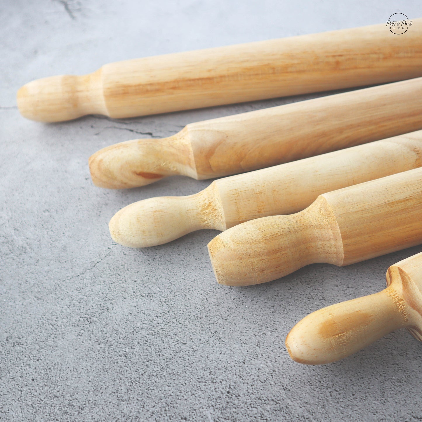 Wooden Rolling Pin with Handle