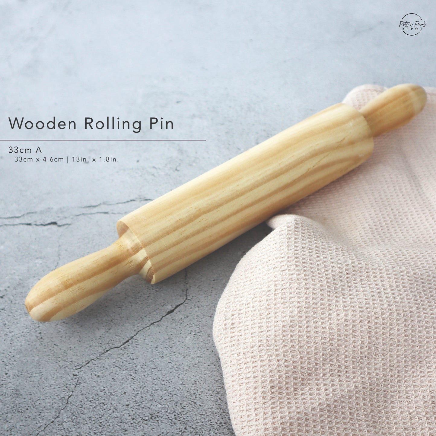 Wooden Rolling Pin with Handle