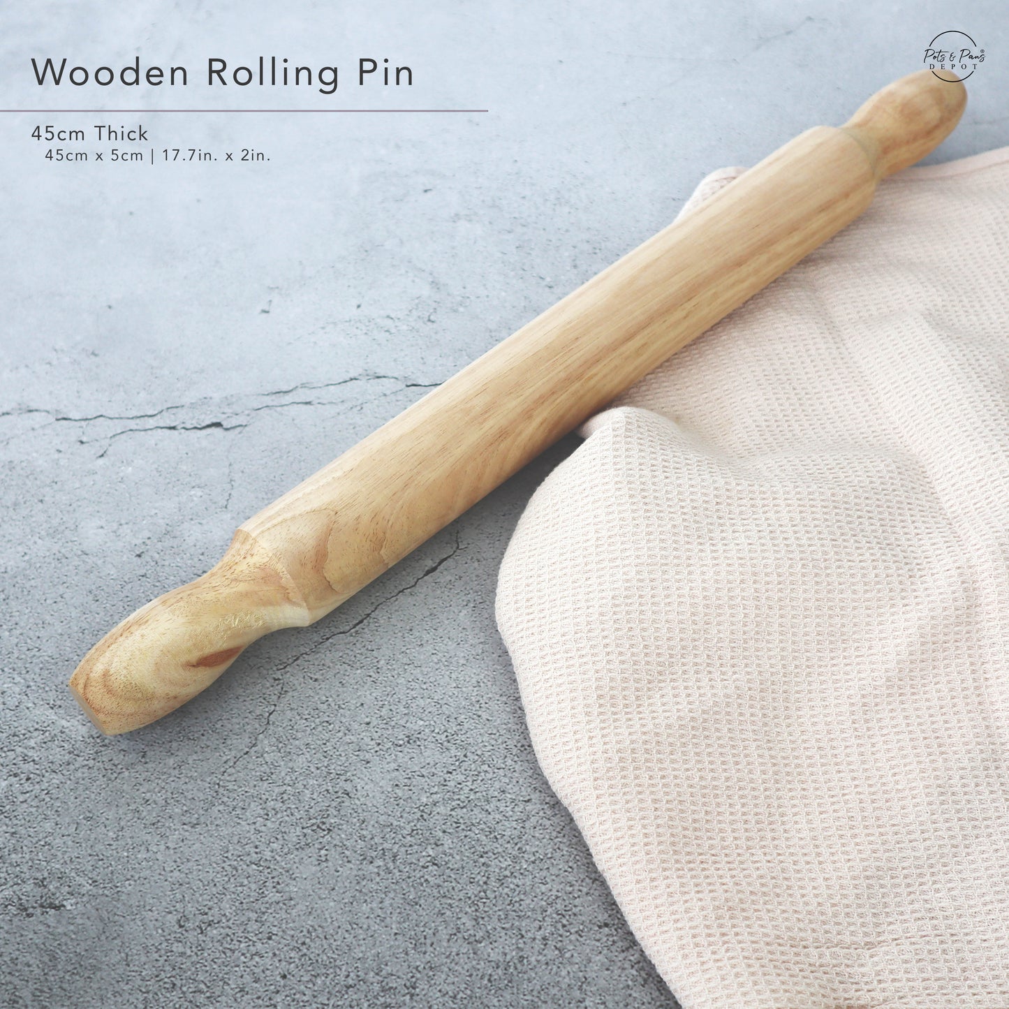 Wooden Rolling Pin with Handle