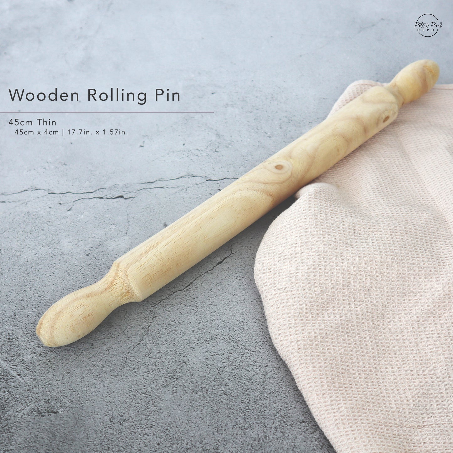 Wooden Rolling Pin with Handle