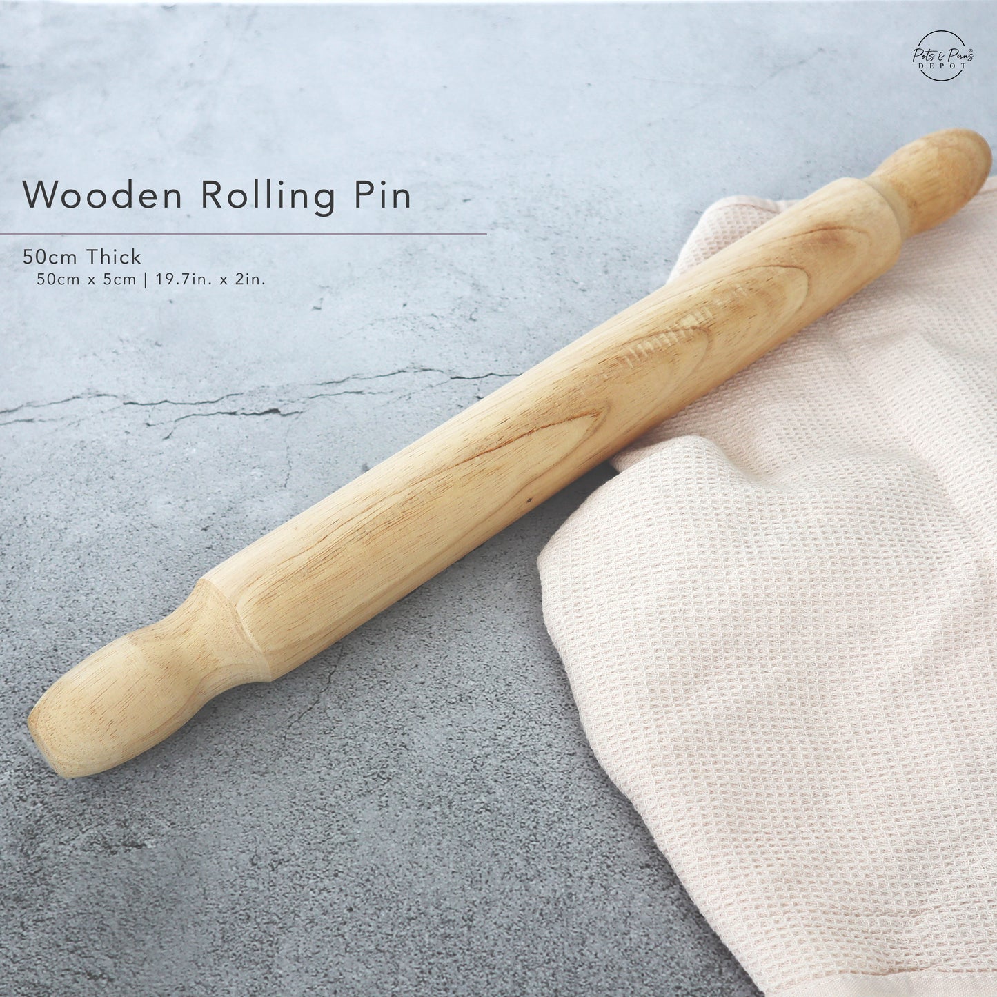 Wooden Rolling Pin with Handle